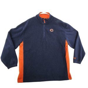 CHICAGO BEARS Sweater NFL Men's Long Sleeve 1/4 Zip Pullover Blue Extra Large